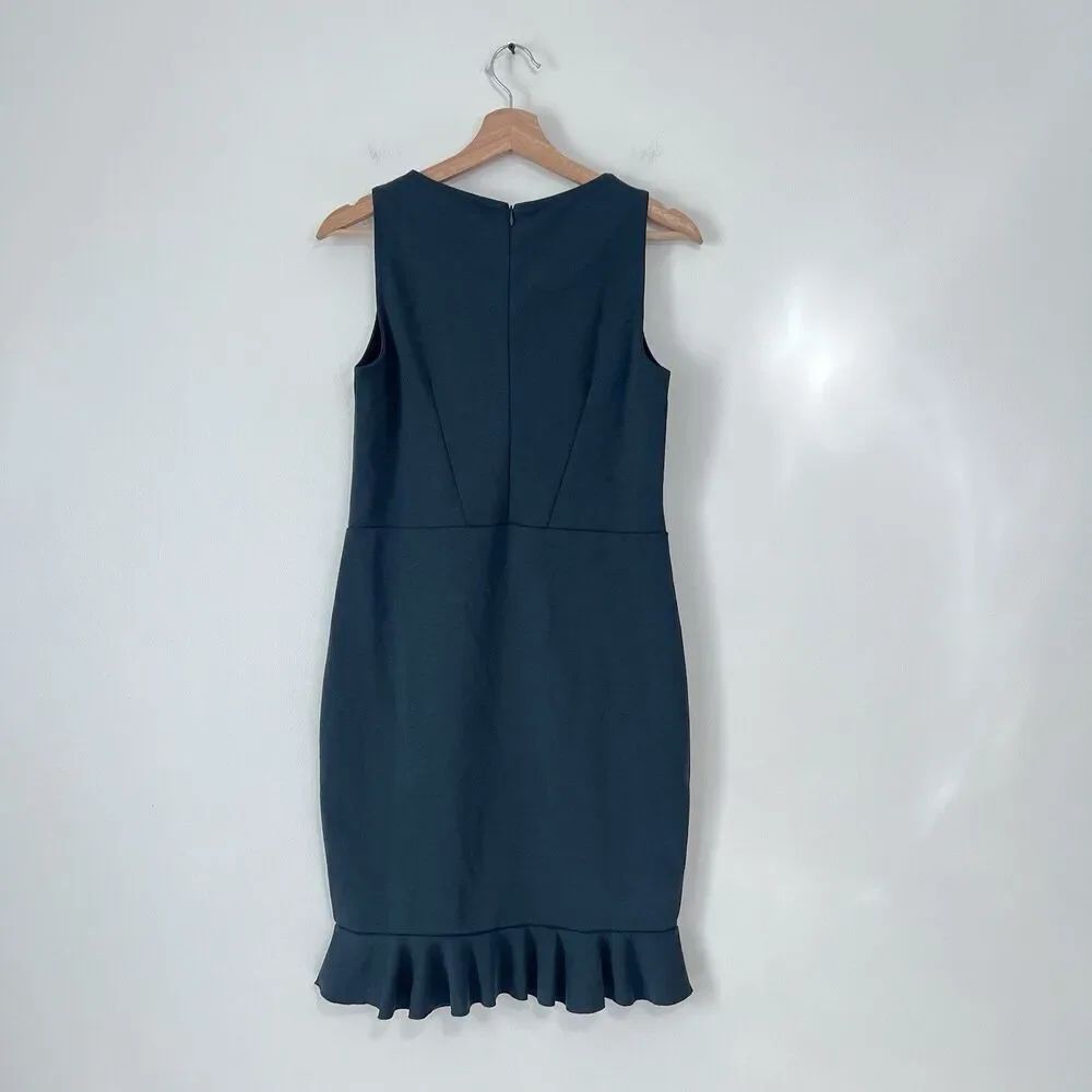 Missoni Green Sleeveless Cutout Sheath Cocktail Dress Ruffle Hem Size M Designer - Picture 5 of 10